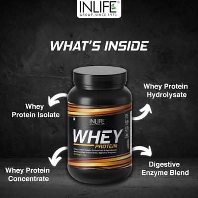 INLIFE Whey Protein Powder - Chocolate Flavour 1 kg - Whey Proteins