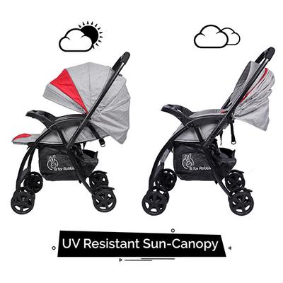 R for Rabbit Sugar Pop Baby Stroller - Red Grey - Baby Safety