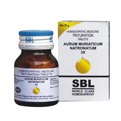 SBL Aurum Muriaticum Natronatum 3X Tablet 25 gm - Triturations (Homeo Tablets)
