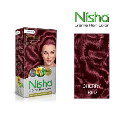 Nisha Creme Hair Color - Cherry Red 60 gm - Crème