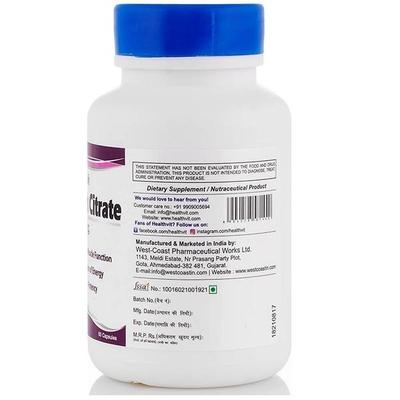 HealthVit Potassium Citrate 99 mg Capsules 60's - Calcium And Minerals