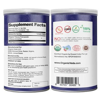 Organic Veda Tribulus Terrestris Fruit Powder 200 gm - Sexual Healthcare