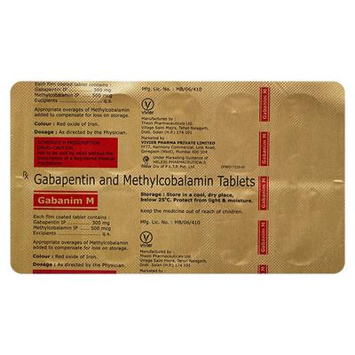 GABANIM M Tablet 10's - Neuropathic Pain-Dru