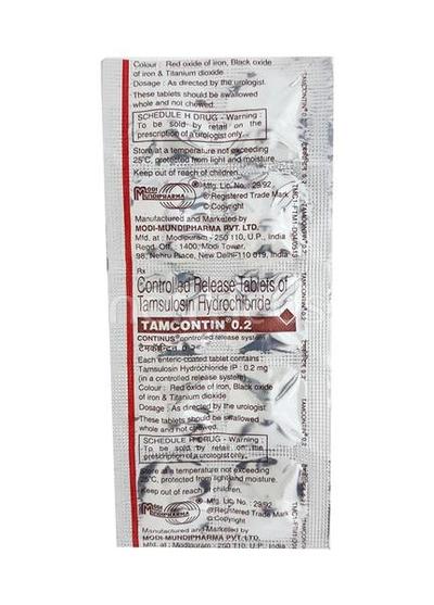 Tamcontin 0.2mg Tablet 10'S - Bladder And Prostate Disorders-Dru
