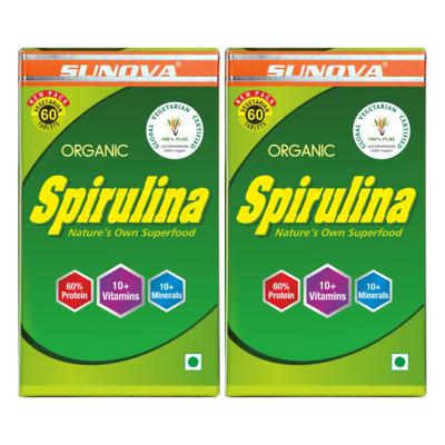 Sunova Organic Spirulina Tablet (Pack of 2 x 60's) 1's - Speciality Medicines