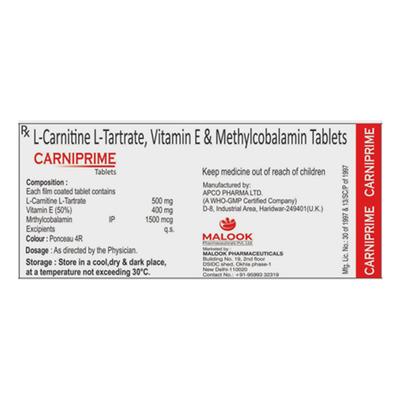 CARNIPRIME Tablet 10's - Supplements-Vam