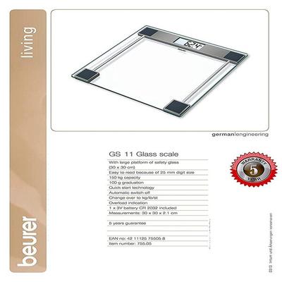 Beurer Digital Glass Weighing Scale (GS 11) - Health Monitors And Equipment