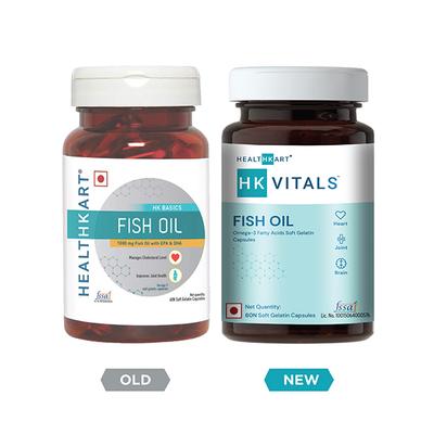 HealthKart HK Vitals Fish Oil Soft Gelatin Capsule 60's - Omega Fish Oil Fatty Acids