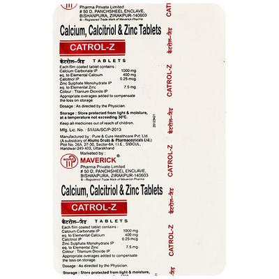 CATROL Z Tablet 10's - Bone Metabolism-Vit