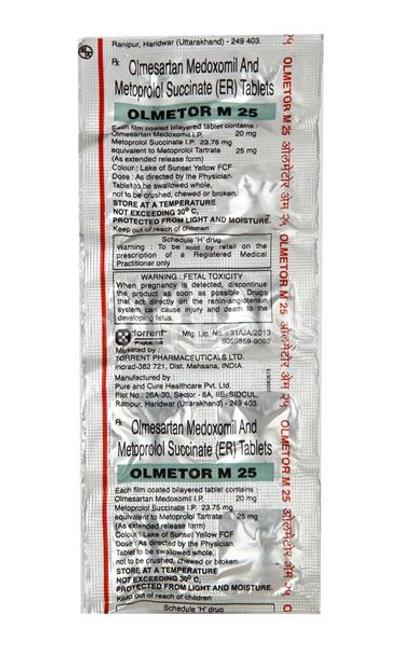 Olmetor M 25mg Tablet 10'S - Hypertension-Ang