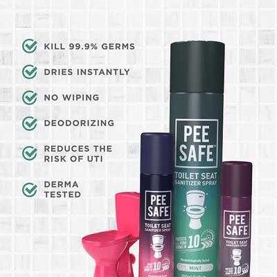 Pee Safe Toilet Seat Sanitizer Spray - Lavender (Pack of 3 X 50 ml ) - Intimate Care