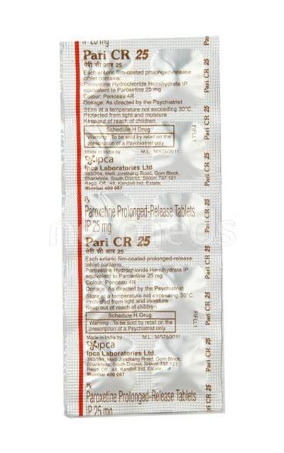 Pari CR 25mg Tablet 10'S - Depression-Ant