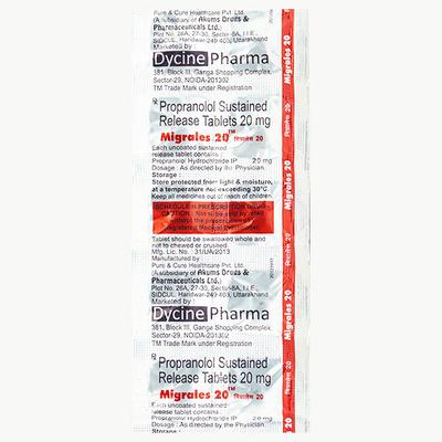 MIGRALES 20 Tablet 10's - Hypertension-Bet