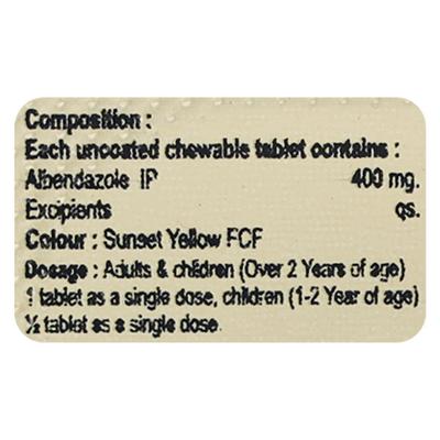 Eldoben 400mg Tablet 1'S - Parasitic Worms-Ant