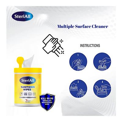 SteriAll Sanitizing Wipes (Pack of 3 x 50's) - Hand Sanitizer