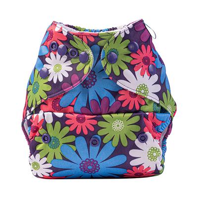 Bumberry Reusable Pocket Diaper with 1 Microfiber Insert - Purple Flowers - Diapers & Wipes
