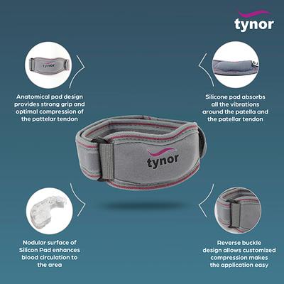 Tynor Patellar Support - Grey (One Size) (D 19) - Knee/Ankle/Leg/Foot Supports
