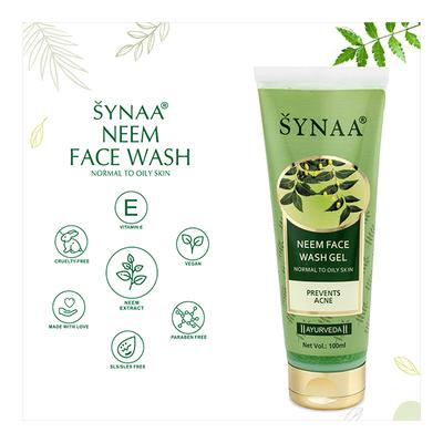 Synaa Face Wash Gel - Neem 100 ml - Face Wash & Cleansers