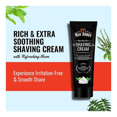 Man Arden Royal White Shaving Brush + Refreshing Neem Shaving Cream 200 gm - Shaving Brushes