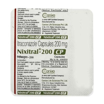 Nixitral CP 200mg Capsule 7'S - Fungal Infections-Anf