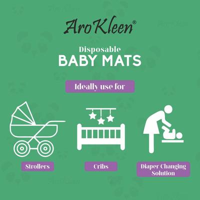 AroKleen Disposable Baby Mats (60 x 60 cm) (Pack of 12 x 10's) 1's - Baby Bedding