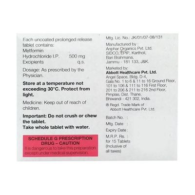 Gluformin I 0.5gm Tablet 15'S - Diabetes-Ant