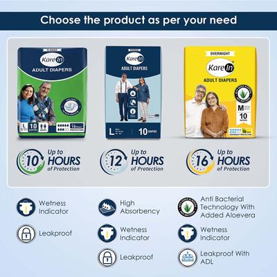Kare In Premium Adult Diaper Pants (L) (101-139 cm) 10's - Adult Diapers & Pads