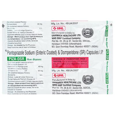 PIZA DSR Capsule 10's - Ulcer/Reflux/Flatulence-Aaa