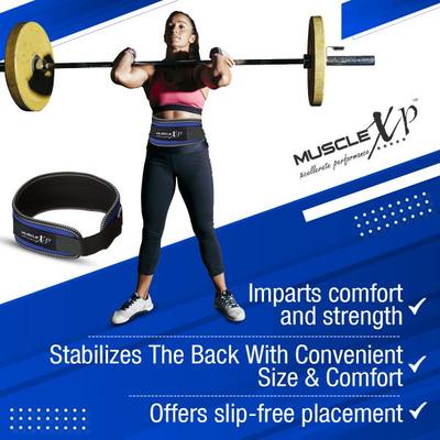 MuscleXP Weight Lifting Gym Belt - Blue (S) 1's - Workout Essentials