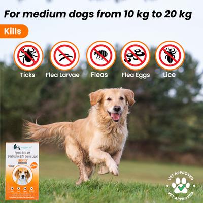 Wiggles Eraditch Spot on for Dogs Fleas Ticks Remover Treatment Drops 1.34 ml - Pet Grooming