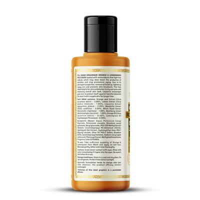 Khadi Organique Khadi Face Wash - Orange & Lemongrass 210 ml - Face Washes