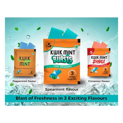 Kwikmint Bursts Strips - Cool Spearmint (Pack of 40 x 3's) - Nicotine Gums/Lozenges