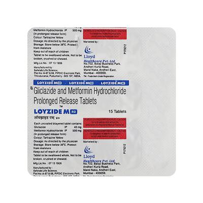 LOYZIDE M 40mg Tablet 15's - Diabetes-Ant
