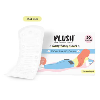 Plush 100% Pure US Cotton Daily Panty Liner 20's - Panty Liners