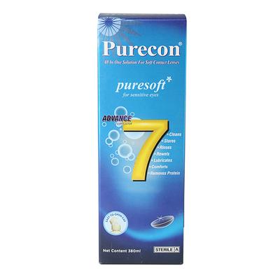 Purecon Puresoft Soft Contact Lens Solution for Sensitive Eyes 380 ml - Eyecare Lenses