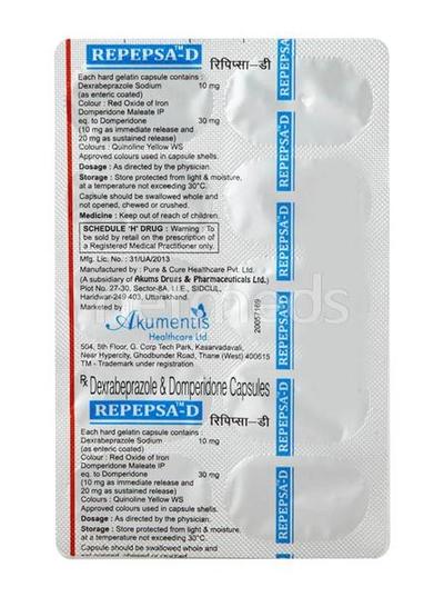 Repepsa D Capsule 10'S - Ulcer/Reflux/Flatulence-Aaa