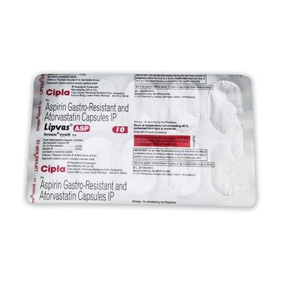 LIPVAS ASP 10 Capsule 10's - Blood Clot-Ant