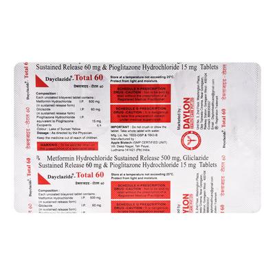 DAYCLAZIDE TOTAL 60 Tablet 10's - Diabetes-Ant