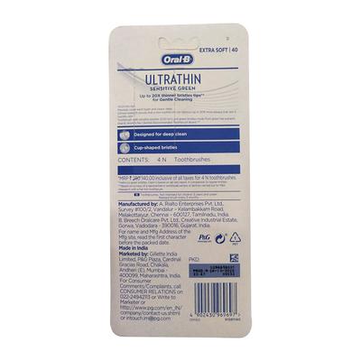 Oral B Ultrathin Green Extra Soft Toothbrush - Sensitive (Buy 2 Get 2 Free) - Toothbrushes