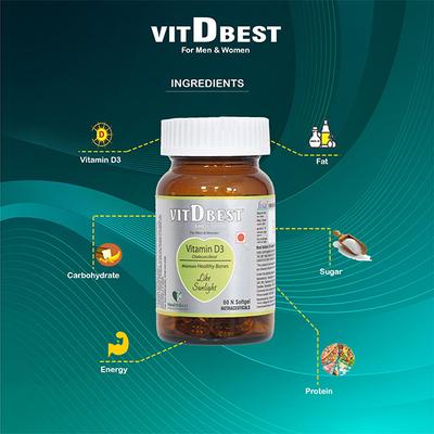 HealthBest VitDBest 600 IU Softgel Capsule 60's - Multi-Vitamins