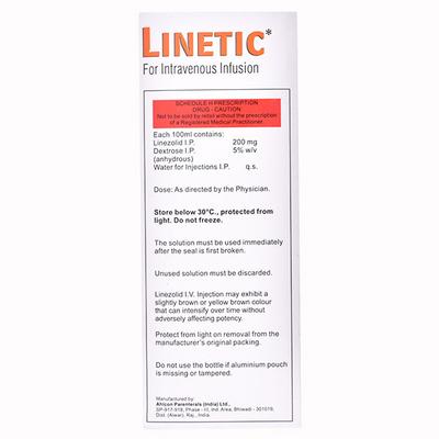 Linetic 200mg Injection 100ml - Bacterial Infections-OAB