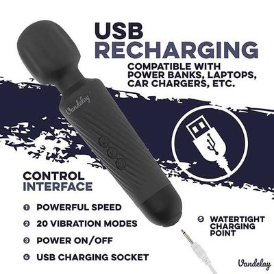 Vandelay Magic Mate Body Massager - Black - Massagers