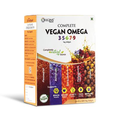 Origins Nutra Complete Vegan Omega 3-5-6-7-9 Softgel Capsule (Pack of 3 x 10's) - Omega Fish Oil Fatty Acids