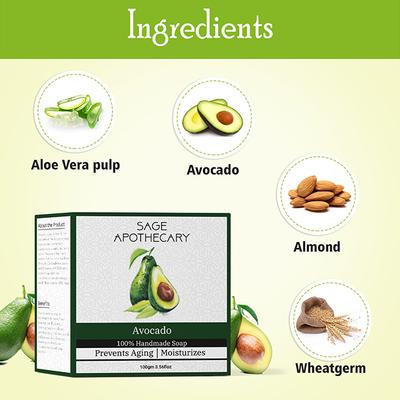 Sage Apothecary Avocado Soap 100 gm - Shower Gels & Body Wash