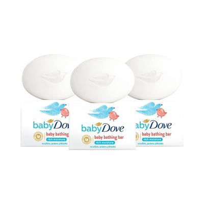 Baby Dove Rich Moisture Baby Bathing Soap - Pack of 3 x 75 gm - Baby Soap