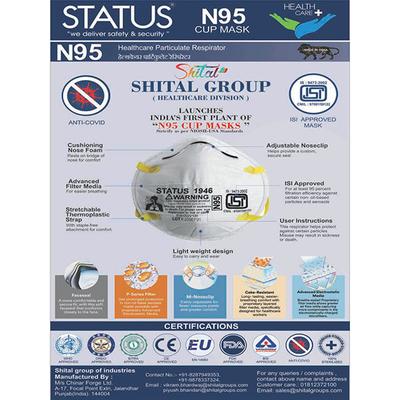 Status N95 Cup Face Mask - White (Pack of 10) - Face Mask