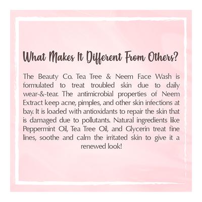The Beauty Co. Face Wash Gel - Tea Tree & Neem 100 ml - Face Wash & Cleansers