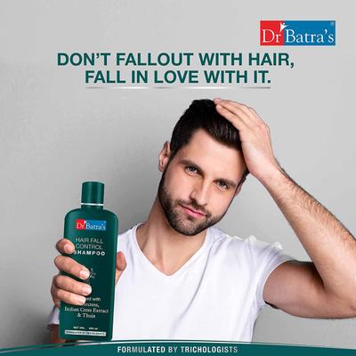 Dr Batra's Hair Fall Control Shampoo 500 ml + Hair Fall Control Oil 200 ml + Hair Fall Control Serum 125 ml + Conditioner 100 ml + Herbal Hair Color Cream - Black - Hair Treatment