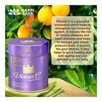 Happi Sage Vitamin-C Organic Veg Capsule 60's - Vitamin C