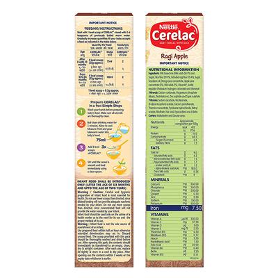 Nestle Cerelac Stage 2 (8 Months+) Powder - Ragi Apple 300 gm (Refill Pack) - Baby And Infant Supplements